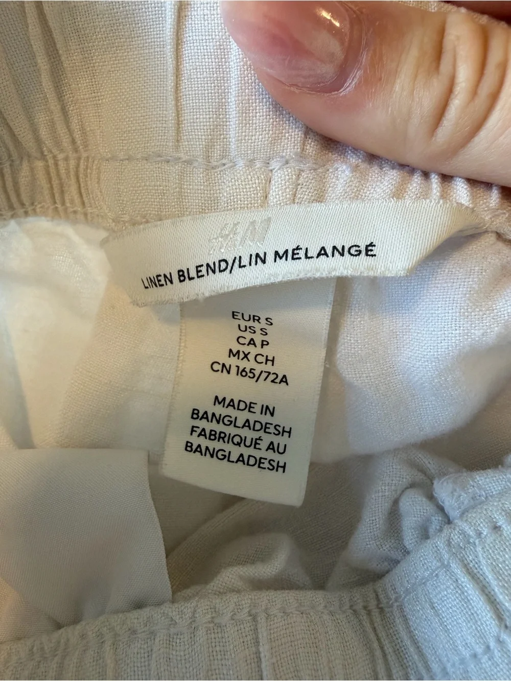 H&M White Wide-Leg Linen Pants